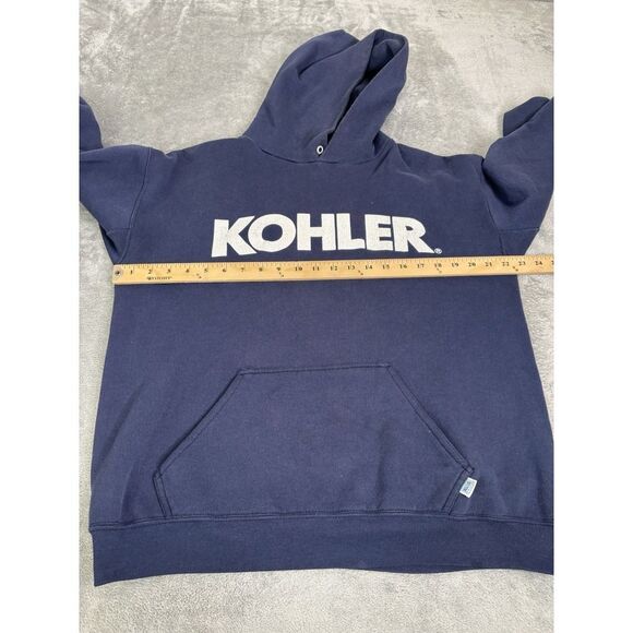 Vintage 80s Kohler Promo Pullover Hoodie Men's Size Large Blue - Picture 6 of 9